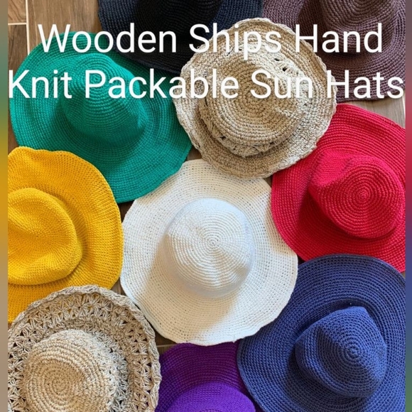 Wooden Ships👇Hand Knit Packable Sun Hats - Picture 1 of 1